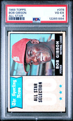 Graded 1968 Topps Bob Gibson #378 Baseball Card PSA 4 Very Good (ONLINE ORDER ONLY)