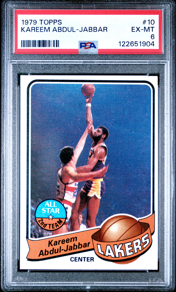 Graded 1979-80 Topps Kareem Abdul-Jabbar #10 Basketball Card PSA 6 Excellent (ONLINE ORDER ONLY)
