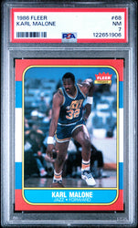 Graded 1986-87 Fleer Karl Malone #68 Rookie RC Basketball Card PSA 7 Near Mint (ONLINE ORDER ONLY)
