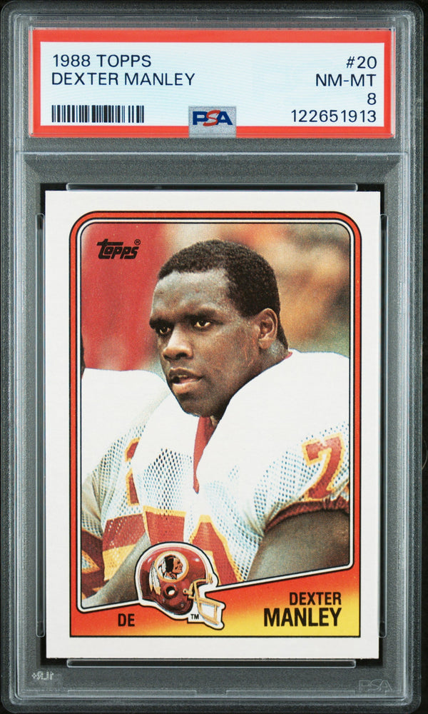 Graded 1988 Topps Dexter Manley #20 Football Card PSA 8 Near Mint (ONLINE ORDER ONLY)
