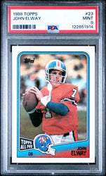 Graded 1988 Topps John Elway #23 Football Card PSA 9 Mint (ONLINE ORDER ONLY)