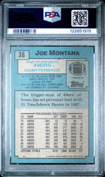 Graded 1988 Topps Joe Montana #38 Football Card PSA 8 Near Mint (ONLINE ORDER ONLY)
