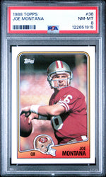 Graded 1988 Topps Joe Montana #38 Football Card PSA 8 Near Mint (ONLINE ORDER ONLY)