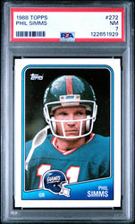 Graded 1988 Topps Phil Simms #272 Football Card PSA 7 Near Mint (ONLINE ORDER ONLY)