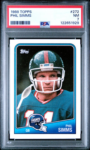 Graded 1988 Topps Phil Simms #272 Football Card PSA 7 Near Mint (ONLINE ORDER ONLY)