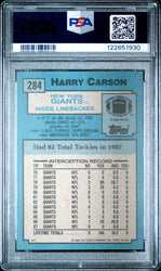 Graded 1988 Topps Harry Carson #284 Football Card PSA 8 Near Mint (ONLINE ORDER ONLY)