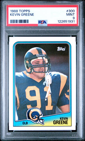 Graded 1988 Topps Kevin Greene #300 Rookie RC Football Card PSA 9 Mint (ONLINE ORDER ONLY)