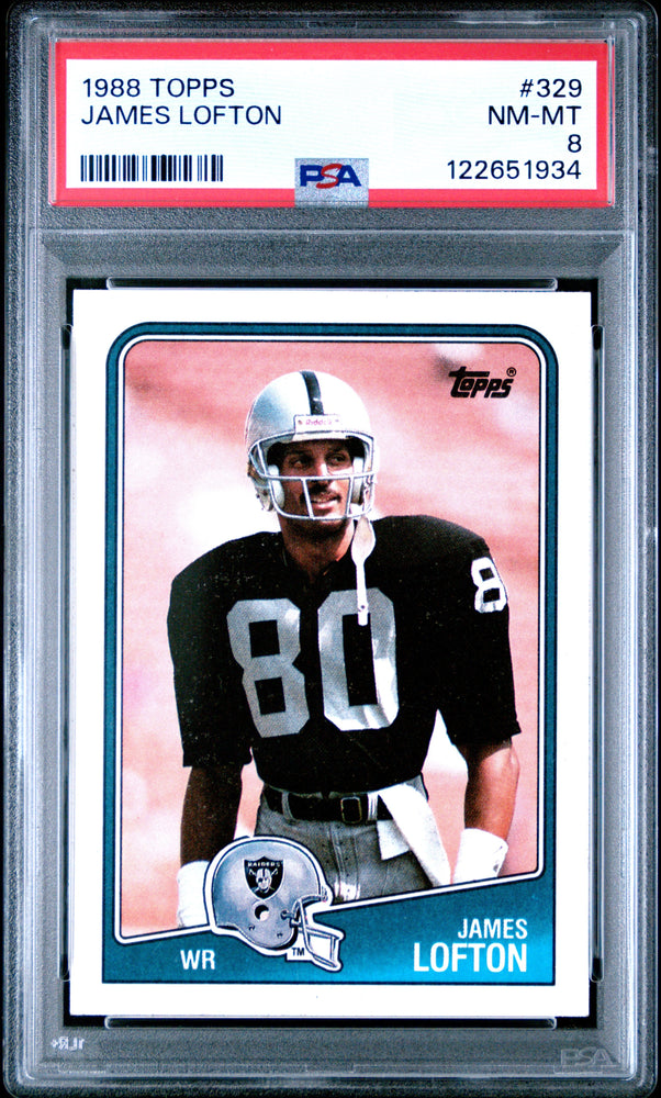 Graded 1988 Topps James Lofton #329 Football Card PSA 8 Near Mint (ONLINE ORDER ONLY)