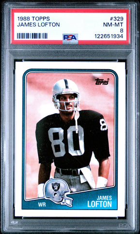 Graded 1988 Topps James Lofton #329 Football Card PSA 8 Near Mint (ONLINE ORDER ONLY)