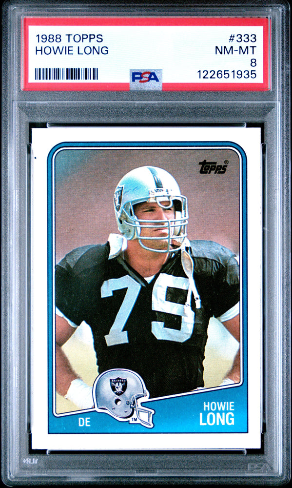 Graded 1988 Topps Howie Long #333 Football Card PSA 8 Near Mint (ONLINE ORDER ONLY)