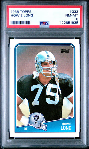 Graded 1988 Topps Howie Long #333 Football Card PSA 8 Near Mint (ONLINE ORDER ONLY)