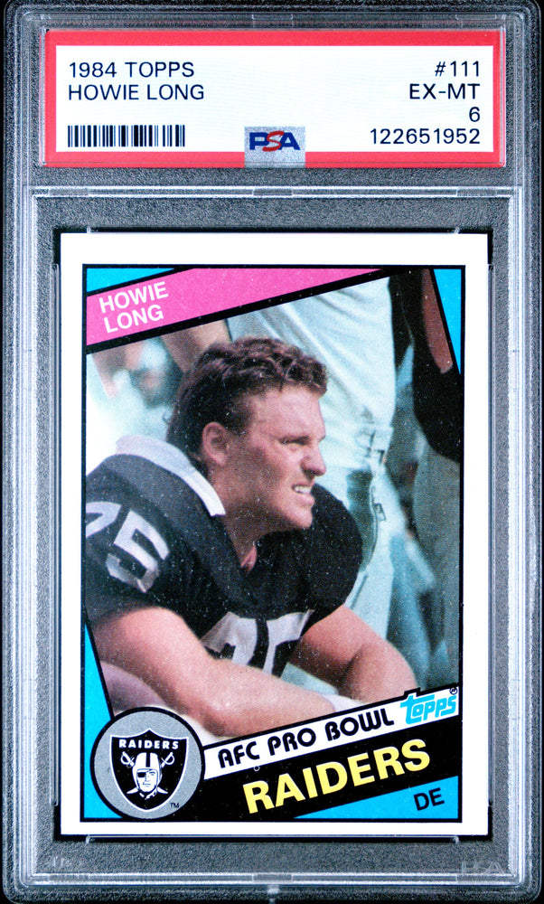 Graded 1984 Topps Howie Long #111 Rookie RC Football Card PSA 6 Excellent (ONLINE ORDER ONLY)