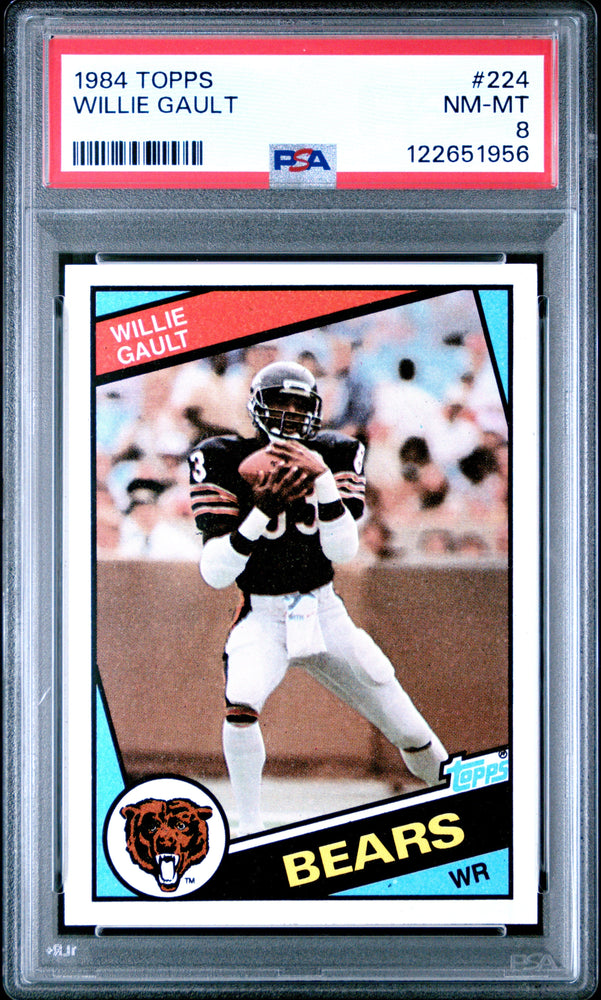 Graded 1984 Topps Willie Gault #224 Rookie RC Football Card PSA 8 Near Mint (ONLINE ORDER ONLY)