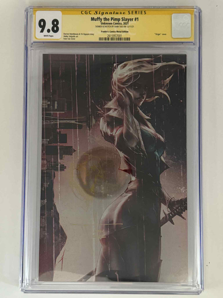 [Signed by Ivan Tao] [METAL] Muffy The Pimp Slayer #1 CGC 9.8 Yellow Label Ivan Tao Exclusive Virgin Var (ONLINE ORDER ONLY)