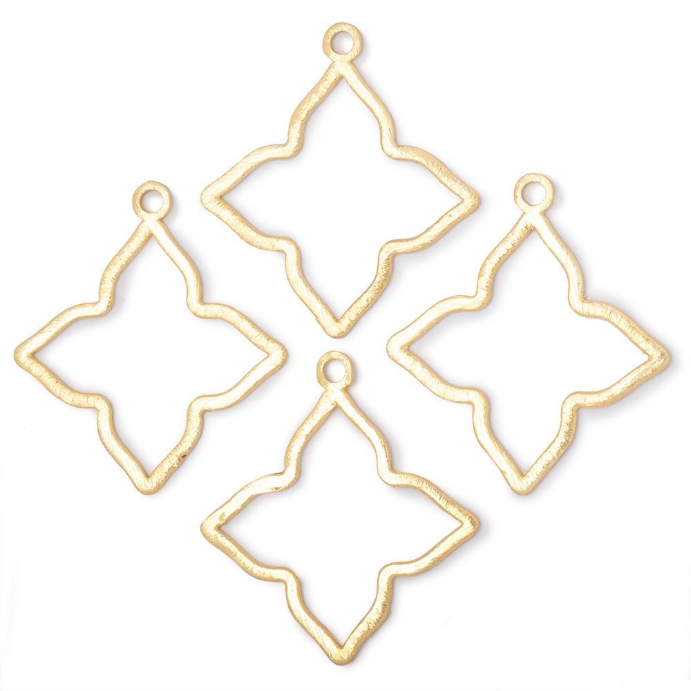 35mm Brushed 4 Point Star Charm Set of 4 pieces (ONLINE ORDER ONLY)