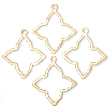 35mm Brushed 4 Point Star Charm Set of 4 pieces (ONLINE ORDER ONLY)