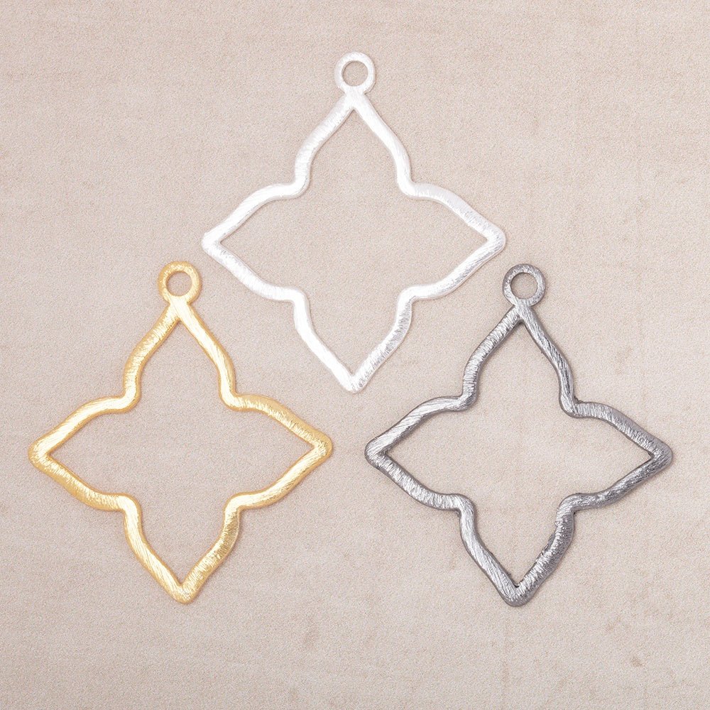 35mm Brushed 4 Point Star Charm Set of 4 pieces (ONLINE ORDER ONLY)
