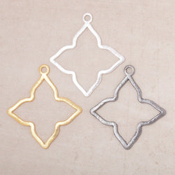 35mm Brushed 4 Point Star Charm Set of 4 pieces (ONLINE ORDER ONLY)