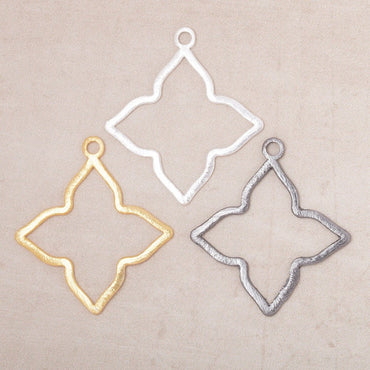 35mm Brushed 4 Point Star Charm Set of 4 pieces (ONLINE ORDER ONLY)