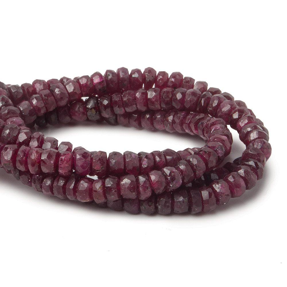 3mm Ruby Faceted Rondelle 15 inch 180 beads (ONLINE ORDER ONLY)