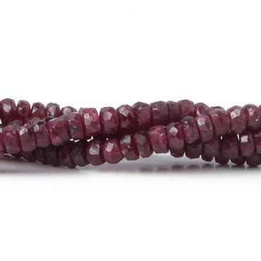 3mm Ruby Faceted Rondelle 15 inch 180 beads (ONLINE ORDER ONLY)