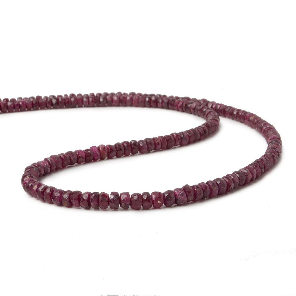 3mm Ruby Faceted Rondelle 15 inch 180 beads (ONLINE ORDER ONLY)
