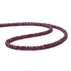 3mm Ruby Faceted Rondelle 15 inch 180 beads (ONLINE ORDER ONLY)