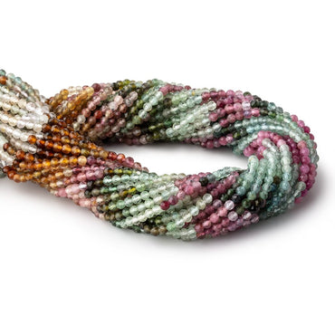3.5mm Afghani Tourmaline Micro Faceted Round Beads 12.5 inch 100 pieces (ONLINE ORDER ONLY)