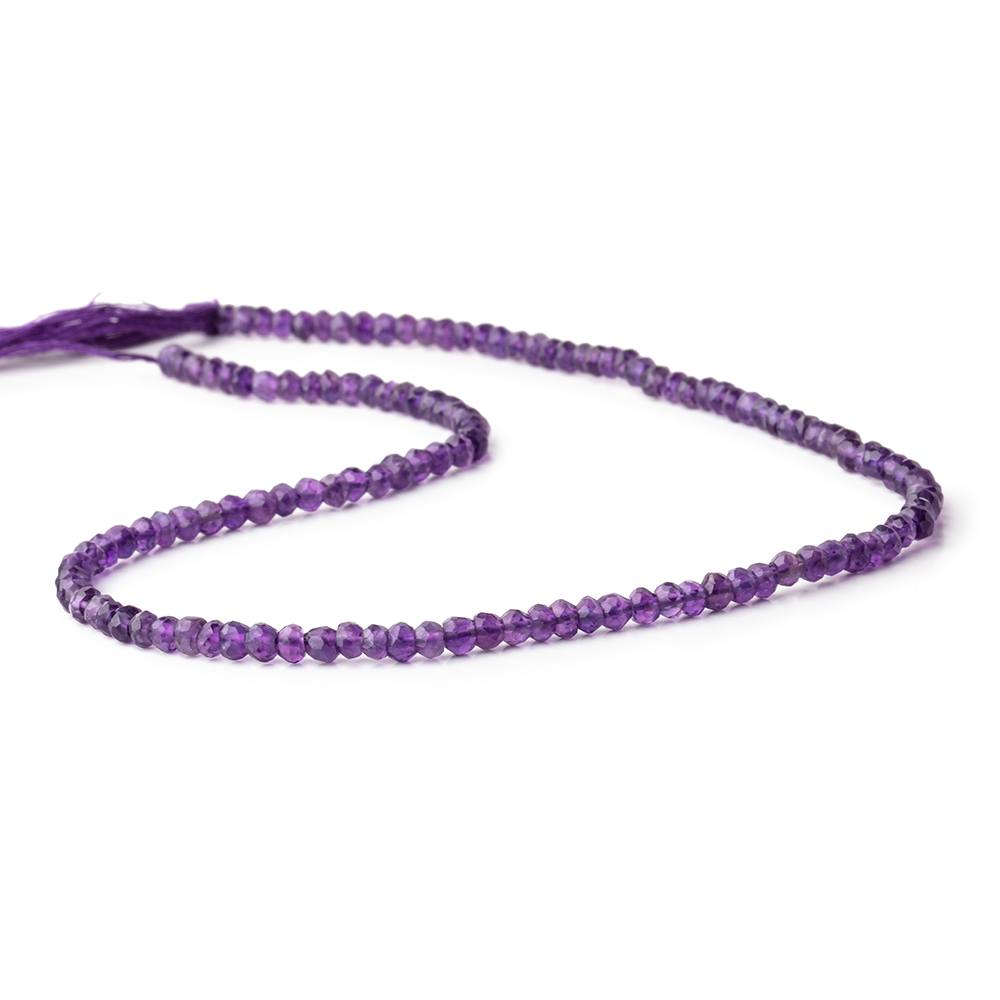 3.5mm Amethyst faceted rondelle beads 13 inch 130 pieces (ONLINE ORDER ONLY)
