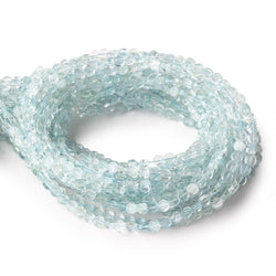 3.5mm Aquamarine Plain Coin Beads 16 inch 114 pieces (ONLINE ORDER ONLY)