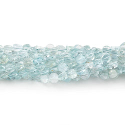 3.5mm Aquamarine Plain Coin Beads 16 inch 114 pieces (ONLINE ORDER ONLY)