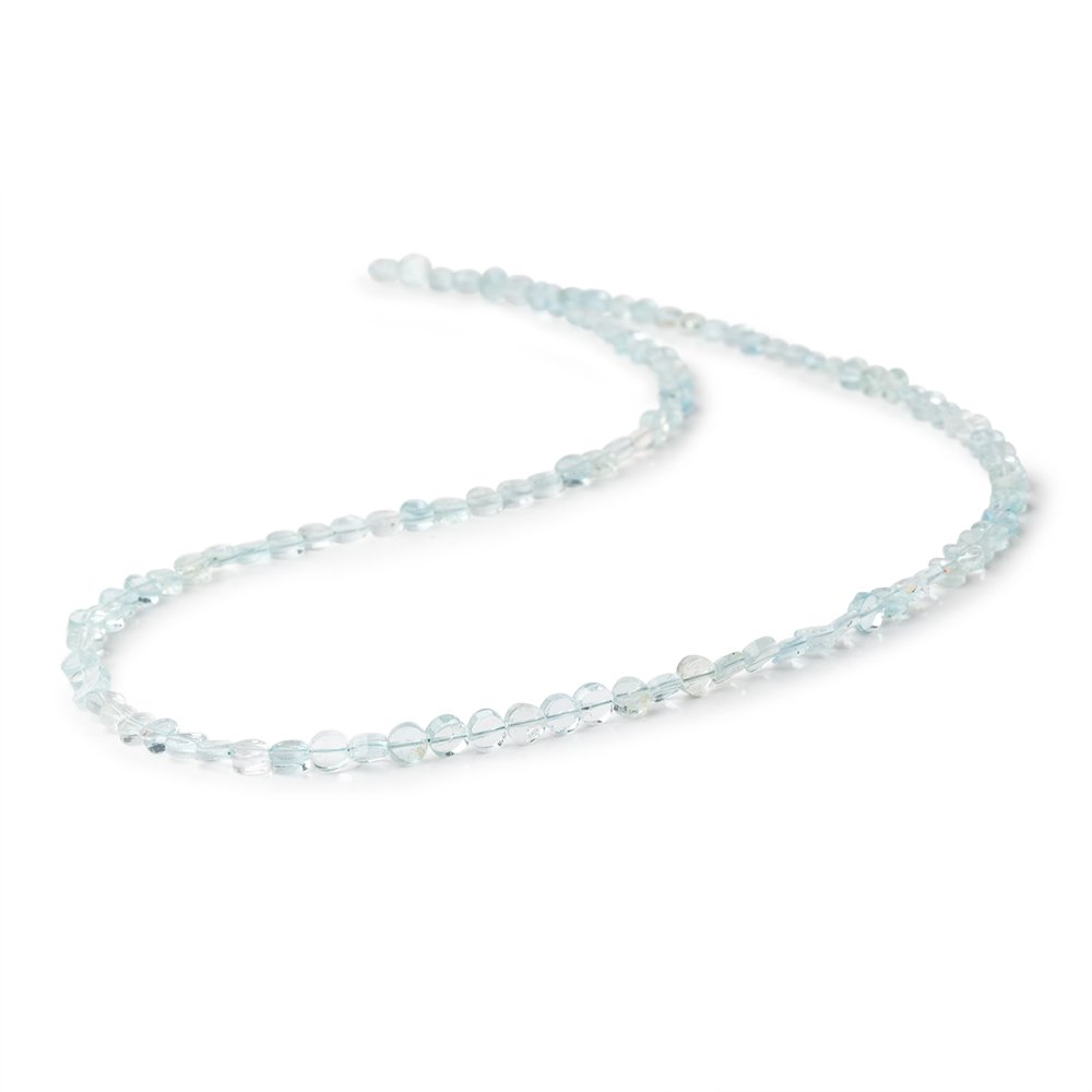 3.5mm Aquamarine Plain Coin Beads 16 inch 114 pieces (ONLINE ORDER ONLY)