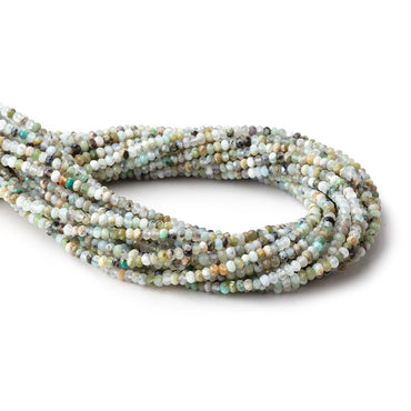 3.5mm Blue Peruvian Opal Micro Faceted Rondelle Beads 15.75 inch 168 pieces AA (ONLINE ORDER ONLY)
