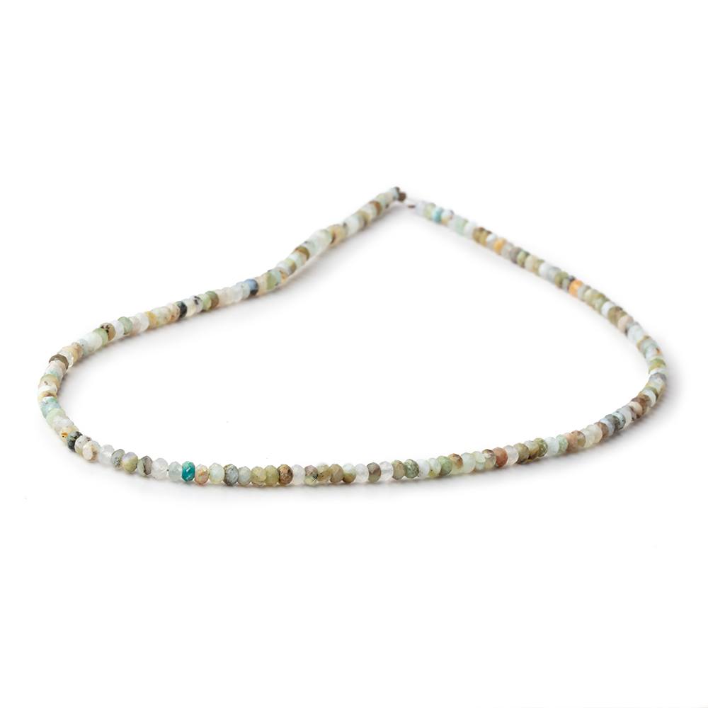 3.5mm Blue Peruvian Opal Micro Faceted Rondelle Beads 15.75 inch 168 pieces AA (ONLINE ORDER ONLY)