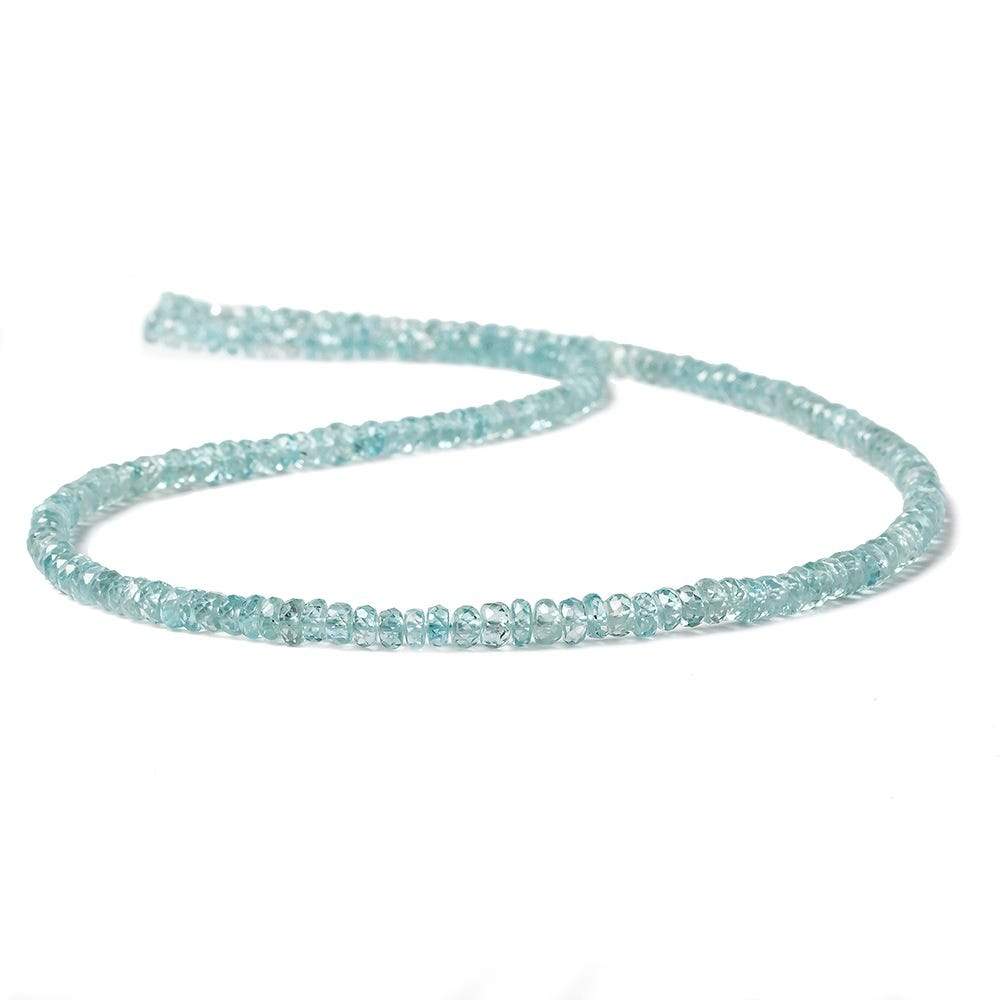 3.5mm Blue Zircon faceted rondelle beads 16 inch 195 pieces  AA (ONLINE ORDER ONLY)
