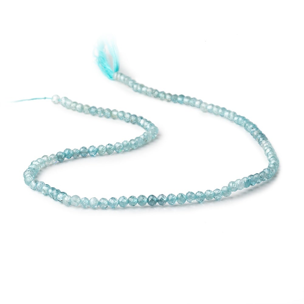 3.5mm Blue Zircon Micro Faceted Rondelle Beads 13 inch 112 pieces AA (ONLINE ORDER ONLY)