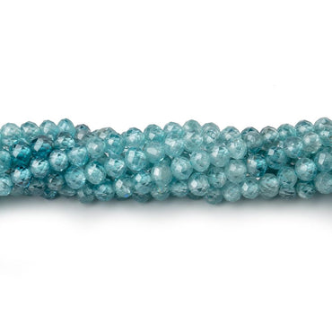 3.5mm Blue Zircon Micro Faceted Rondelle Beads 13 inch 112 pieces AA (ONLINE ORDER ONLY)