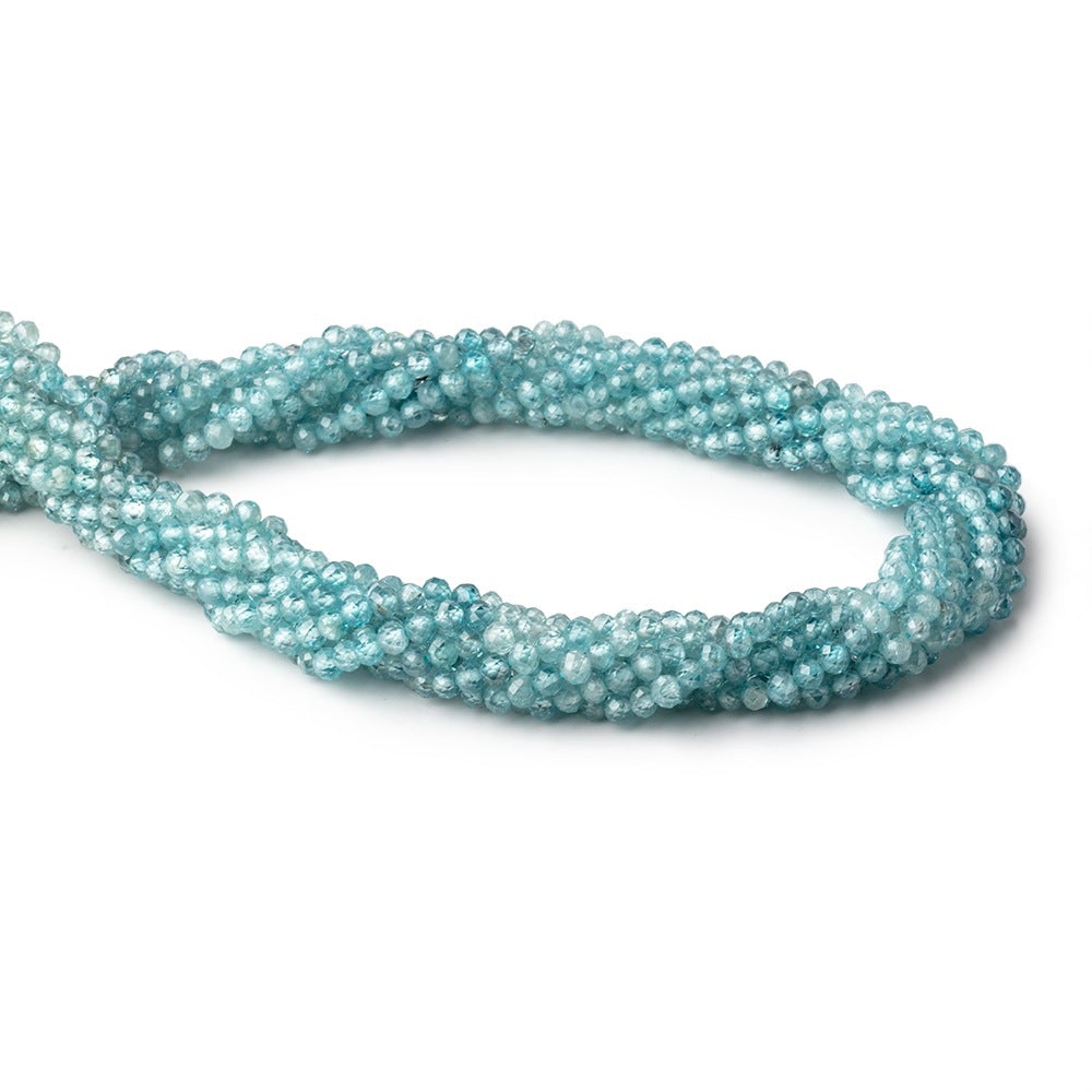 3.5mm Blue Zircon Micro Faceted Rondelle Beads 13 inch 112 pieces AA (ONLINE ORDER ONLY)