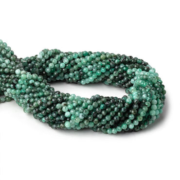 3.5mm Brazilian Emerald Micro Faceted Round Beads 12.5 inch 100 pieces (ONLINE ORDER ONLY)