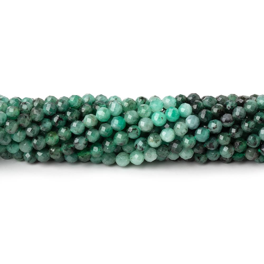 3.5mm Brazilian Emerald Micro Faceted Round Beads 12.5 inch 100 pieces (ONLINE ORDER ONLY)