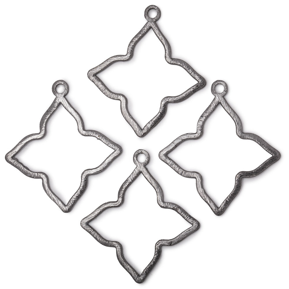 35mm Brushed 4 Point Star Charm Set of 4 pieces (ONLINE ORDER ONLY)