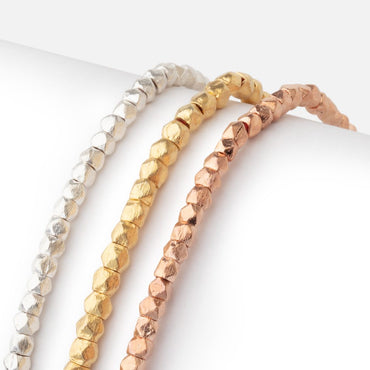 3.5mm Brushed Hand Cut Nugget Beads (ONLINE ORDER ONLY)
