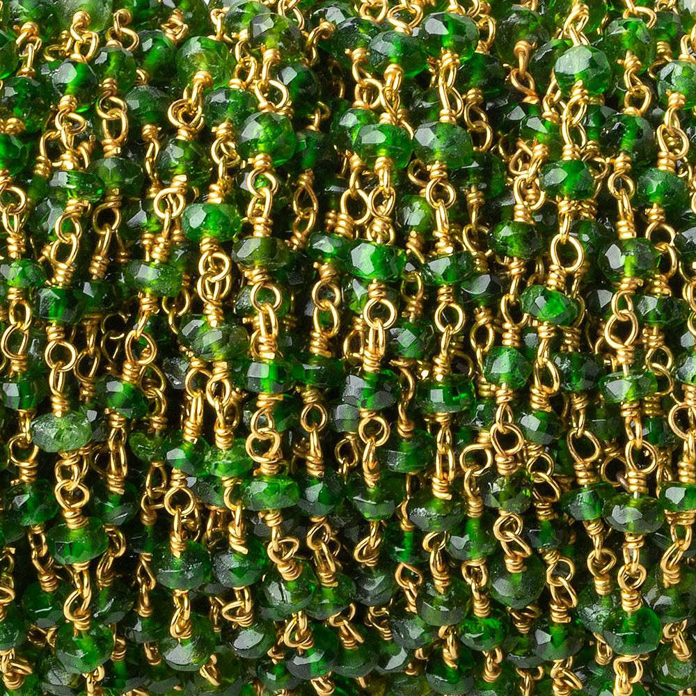 3.5mm Chrome Tourmaline faceted rondelle Vermeil Chain by the foot (ONLINE ORDER ONLY)