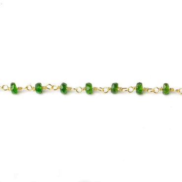3.5mm Chrome Tourmaline faceted rondelle Vermeil Chain by the foot (ONLINE ORDER ONLY)