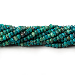 3.5mm Chrysocolla Faceted Rondelle Beads 13 inch 105 pieces (ONLINE ORDER ONLY)