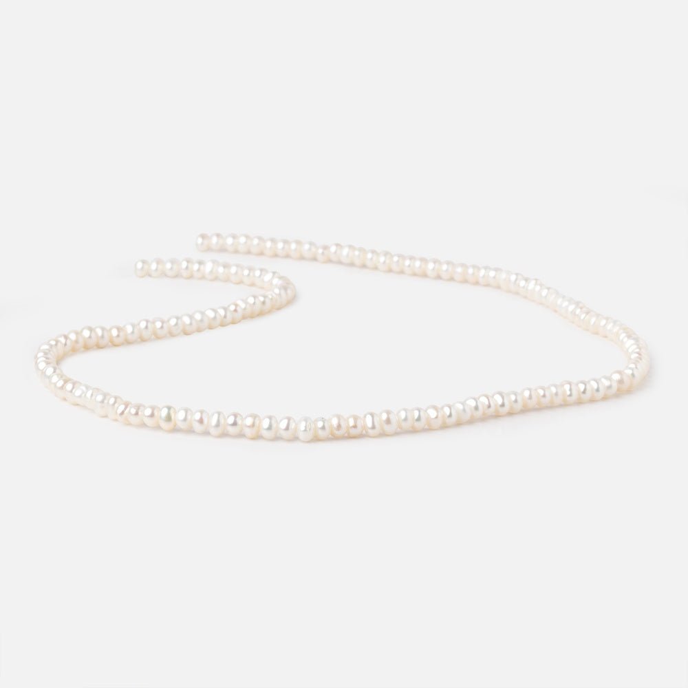 3.5mm Creamy White Off Round Freshwater Pearls 14 inch 132 Beads (ONLINE ORDER ONLY)