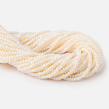 3.5mm Creamy White Off Round Freshwater Pearls 14 inch 132 Beads (ONLINE ORDER ONLY)