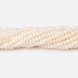 3.5mm Creamy White Off Round Freshwater Pearls 14 inch 132 Beads (ONLINE ORDER ONLY)