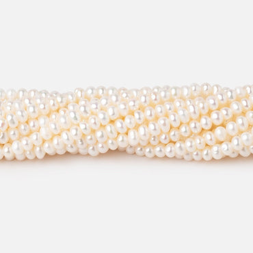 3.5mm Creamy White Off Round Freshwater Pearls 14 inch 132 Beads (ONLINE ORDER ONLY)