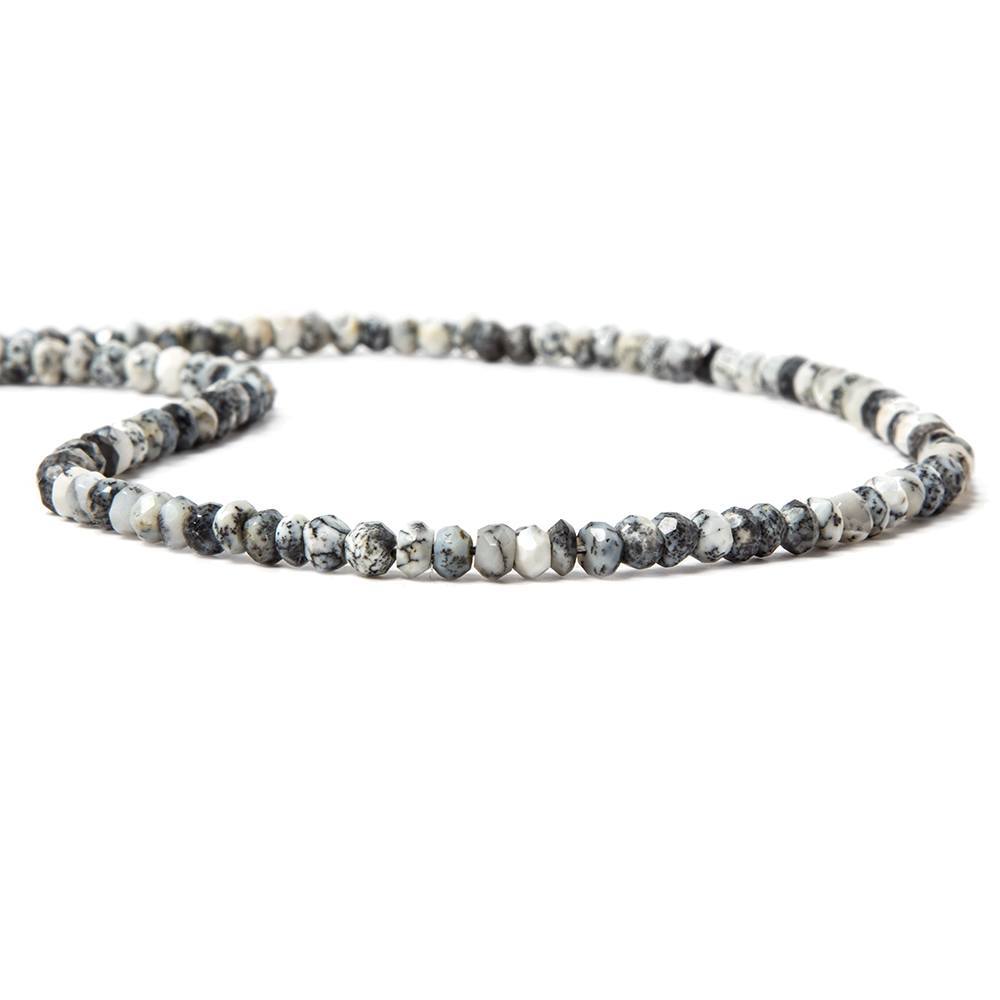 3.5mm Dendritic Opal faceted rondelles 13.5 inches 121 beads (ONLINE ORDER ONLY)
